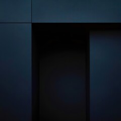 Wall Mural - the image is a close up of a black wall with a door in the middle