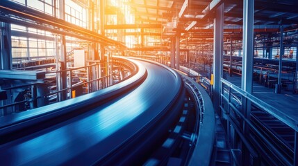 Poster - A conveyor belt transporting freshly processed rubber sheets through a manufacturing facility.