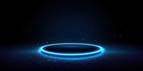Wall Mural - a blue circle with a dark background