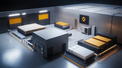 Poster - A fully automated ceramic packaging system wrapping products for shipment.