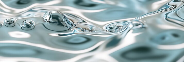 Poster - Liquid Metal Flow, Abstract Art with Metallic Texture, Fluid Dynamics and Dynamic Motion Blur