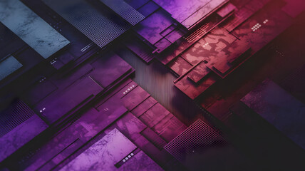 Poster - abstract geometric composition: a close-up shot revealing an intricate arrangement of overlapping re