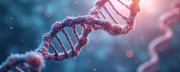 Aufkleber - Molecular DNA structure illustration. Science and tech concept, abstract background of DNA model. Chemistry, medical research, genetic engineering, nanotechnology, healthcare innovation.
