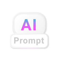 Fototapete - artificial intelligence prompt button icon on white background. vector