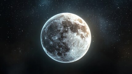 Wall Mural - Majestic Moon in the Cosmos: A Celestial Portrait