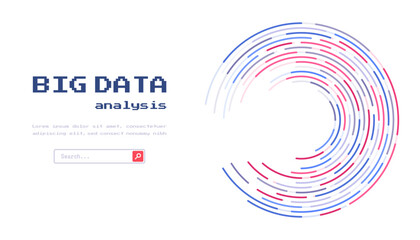 Fototapete - Technology background. Big data visualization concept. Abstract technology circuit board circle