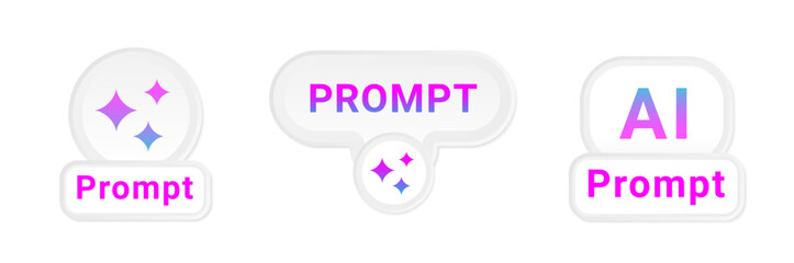 Fototapete - artificial intelligence icon button set on white background. ai symbol collection