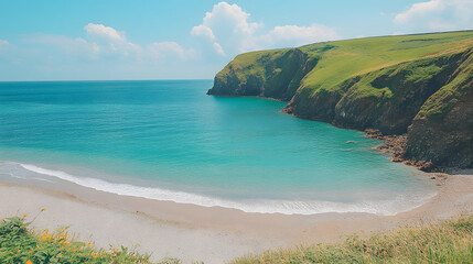 Poster - Beautiful coastal view with cliffs and turquoise water
