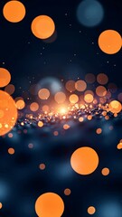 Poster - A painting of many small circles of different colors. The circles are mostly blue and orange. 