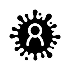 Poster - User outline icon on a splash background, creative icon for website and mobile app interface