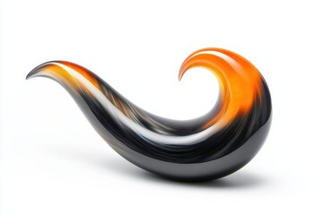 Aufkleber - Artistic vibrant horn sculpture in black amber tones for interior design and creative display ideas