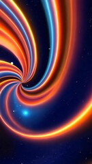 Aufkleber - A spiral with a black hole in the middle. There are many stars in the background. The spiral is orange, blue, and purple