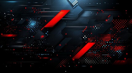 Abstract red and black tech background.