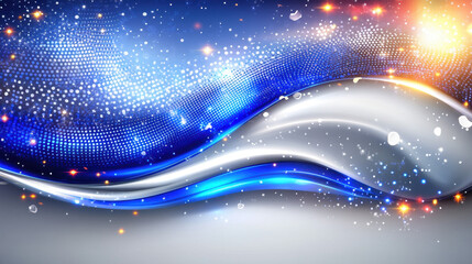 Wall Mural - abstract blue and silver wave background