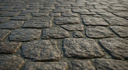 Poster - A close up of a brick sidewalk with a grayish color