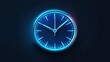 © andyaziz6 - Glowing Blue Neon Clock on Dark Background