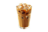 Summer iced coffee Isolated on White and Transparent Background PNG Image.