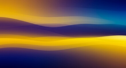 Poster - A colorful wave pattern with a blue and yellow background