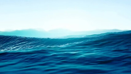 Poster - The water is blue and calm. The sun is shining on the water