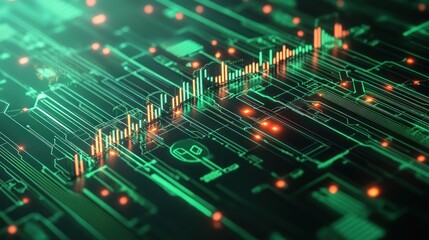 Fototapete - Abstract Circuit Board: A Digital World Visualization