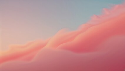 Poster - Beautiful pastel clouds at sunset casting a serene pink hue over the sky above a tranquil horizon