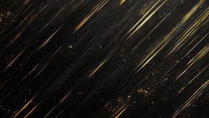 Poster - Abstract Gold Glitter Diagonal Lines on Black Background