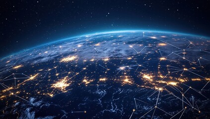 Poster - Earth At Night: Global Network Of City Lights From Space