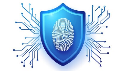 Poster - Digital fingerprint shield with circuitry design  