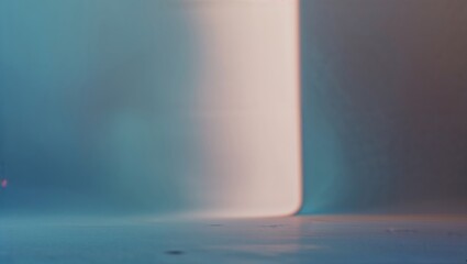 Poster - Soft light illuminating a hazy room with an enchanting gradient effect in the early evening