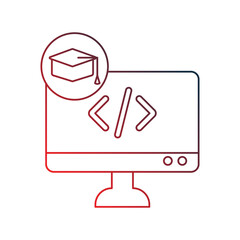 Web Programming gradient outline icon with white background vector stock illustration