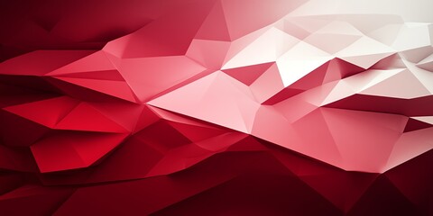 Leinwandbilder - Abstract Geometric Background with Red and White Gradient Polygon Shapes