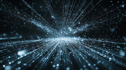Poster - Abstract background with glowing lines and particles creating a futuristic technology feel