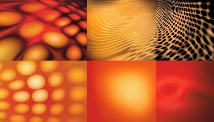 Leinwandbilder - Exploring Abstract Orange Backgrounds with Dotted Patterns and Gradients Compilation
