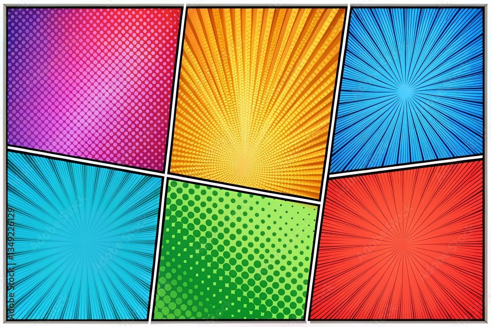 Dynamic Multicolored Angled Comic Book Panel Layout - Storyboard ...