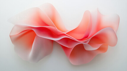 Aufkleber - abstract shape with light red hues on white background. 3d illustration.