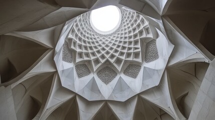 Leinwandbilder - Intricate dome ceiling with light shining from above.
