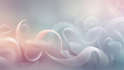 Poster - Abstract swirls and curves in soft pastel colors create a calming and ethereal background for artistic designs and creative projects