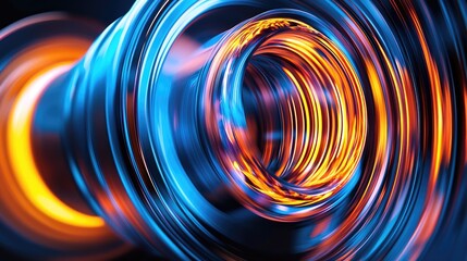 Aufkleber - Dynamic swirl of light and energy abstract art installation vibrant colors modern space close-up perspective