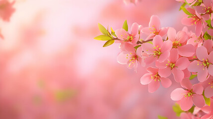 Poster - Delicate Cherry Blossom Branch Surrounded by Soft Spring Light