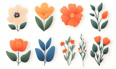 Poster - Modern Spring-Themed Illustration of Colorful Floral Designs