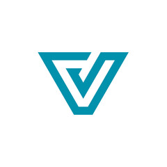 Abstract Geometric Letter V Logo design vector template isolated on white background