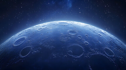 Poster - Moon close-up with a starry background in space
