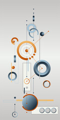 Aufkleber - abstract techno composition with dynamic interactions of shapes, lines, and patterns. includes eleme