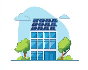 Wall Mural - a building with a solar panel on top