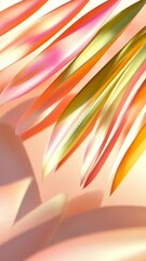 Poster - Pink tropical against fronds displaying delicate shadow texture palm blush gradient summer background video