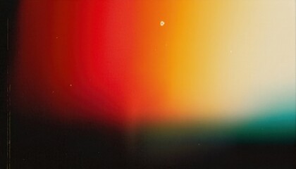 Leinwandbilder - abstract gradient light leak texture with red, yellow, and green hues blending into black, vintage film effect, artistic overlay

