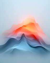 Aufkleber - A mesmerizing abstract wave pattern composed of fluid, curving lines, softly blending into a