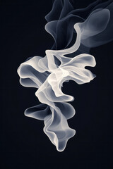 Aufkleber - A minimalistic digital painting where elegant, thin white lines flow like liquid silver over a dark