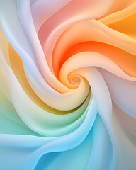 Aufkleber - An abstract modern art piece of soft flowing lines, forming a spiraling, wave-like structure with a