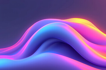 Poster - A glowing, iridescent wave pattern flowing in perfect symmetry, forming a modern and futuristic